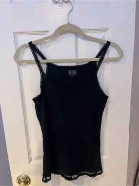 Converse Black Lace-Trim Tank Top